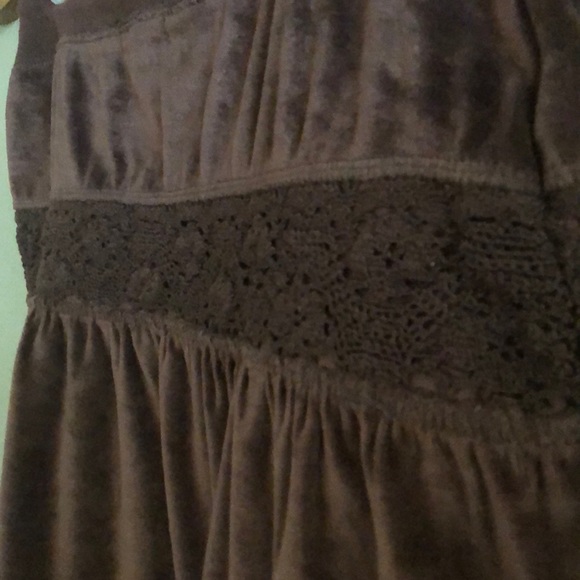 bcbgmaxazria Brown Pull-on P/L Velvet/Lace Skirt - Picture 6 of 8